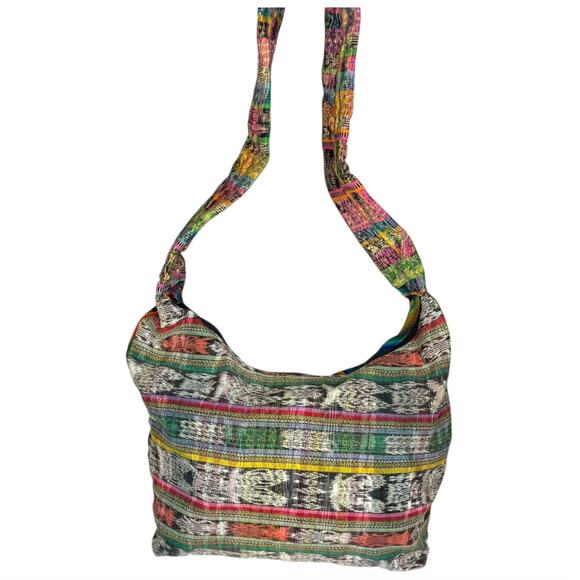 Guatemalan Fruit Embroidered Crossbody Bag Mixed Print Boho 80s Festival - Picture 2 of 8